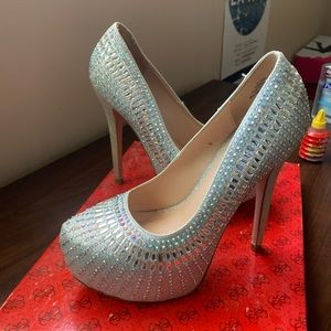 Silver Crystal High Heels / Pumps